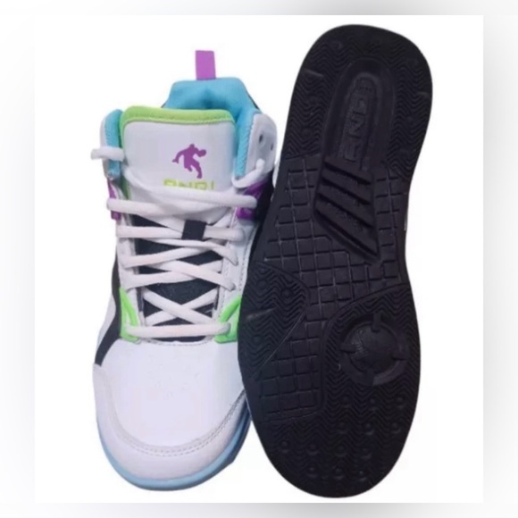 AND1 Kids High-Top Sneakers - White, boy’s shoes, size 3, sports shoes - Picture 3 of 3